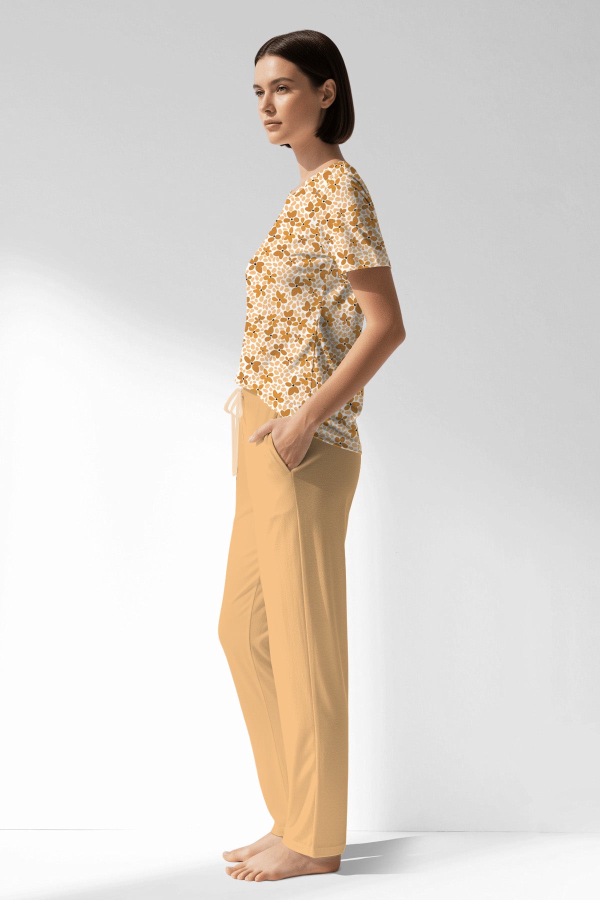Woman Polyviscon Mellow Pocket Detail Pyjama Set - ROTASYON - Image 2