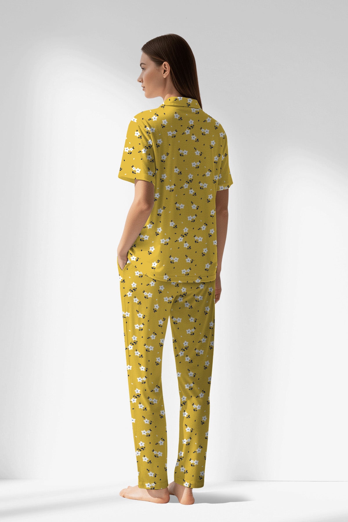 Woman Polyviscon Solaria Buttoned Pyjama Set - ROTASYON - Image 3