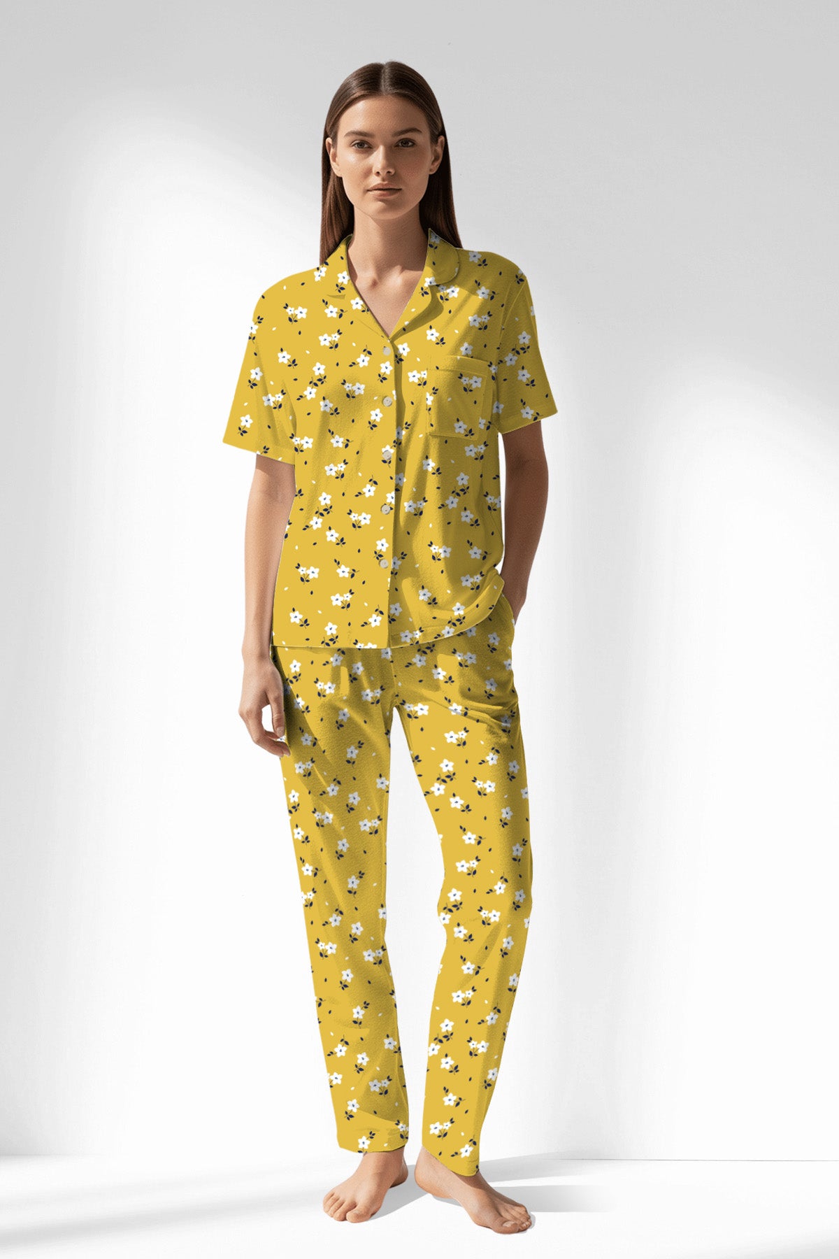Woman Polyviscon Solaria Buttoned Pyjama Set - ROTASYON - Image 1