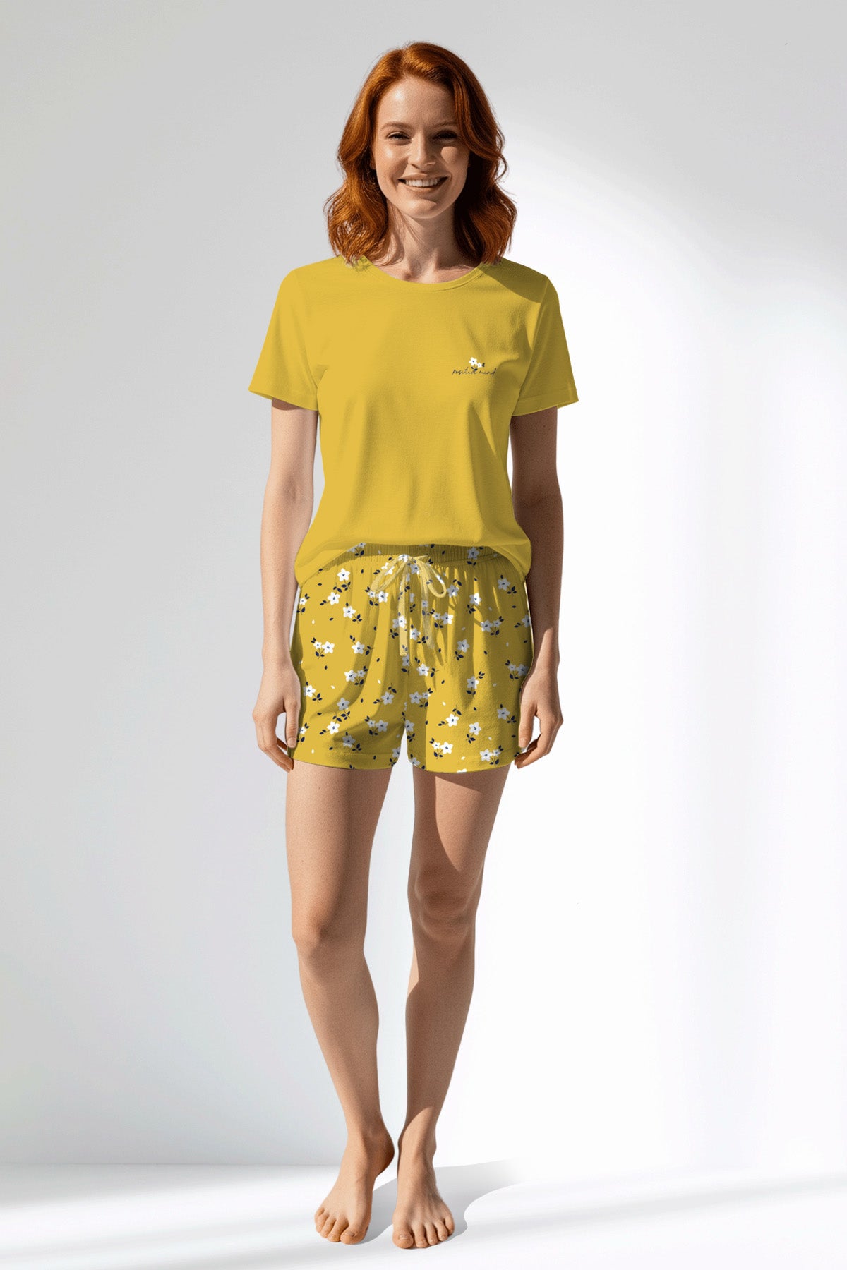 Woman Polyviscon Solaria Short Set - SUPER LEMON - Image 1