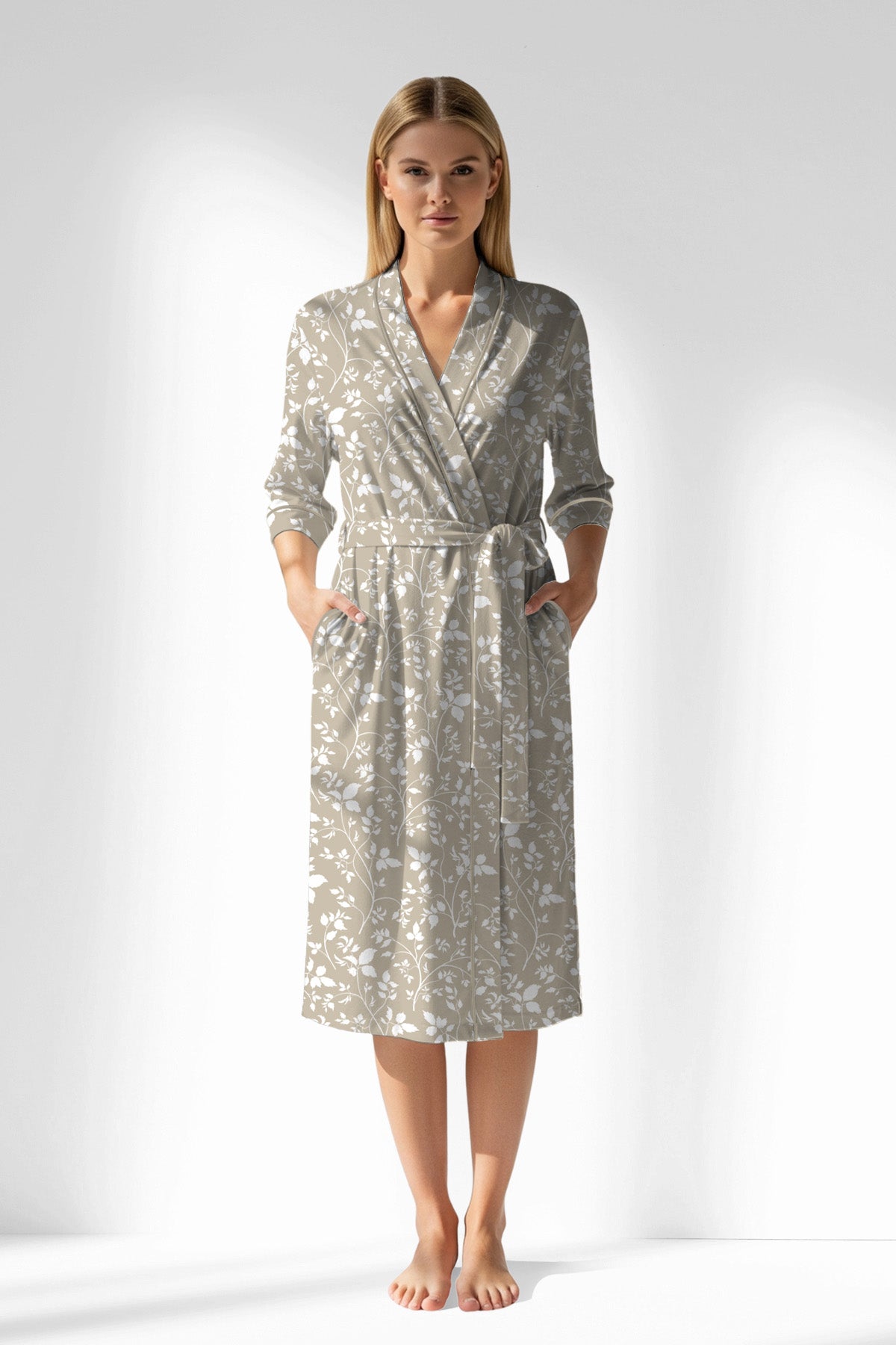 Woman Polyviscon Sprig Dressing Gown - ROTASYON - Image 1