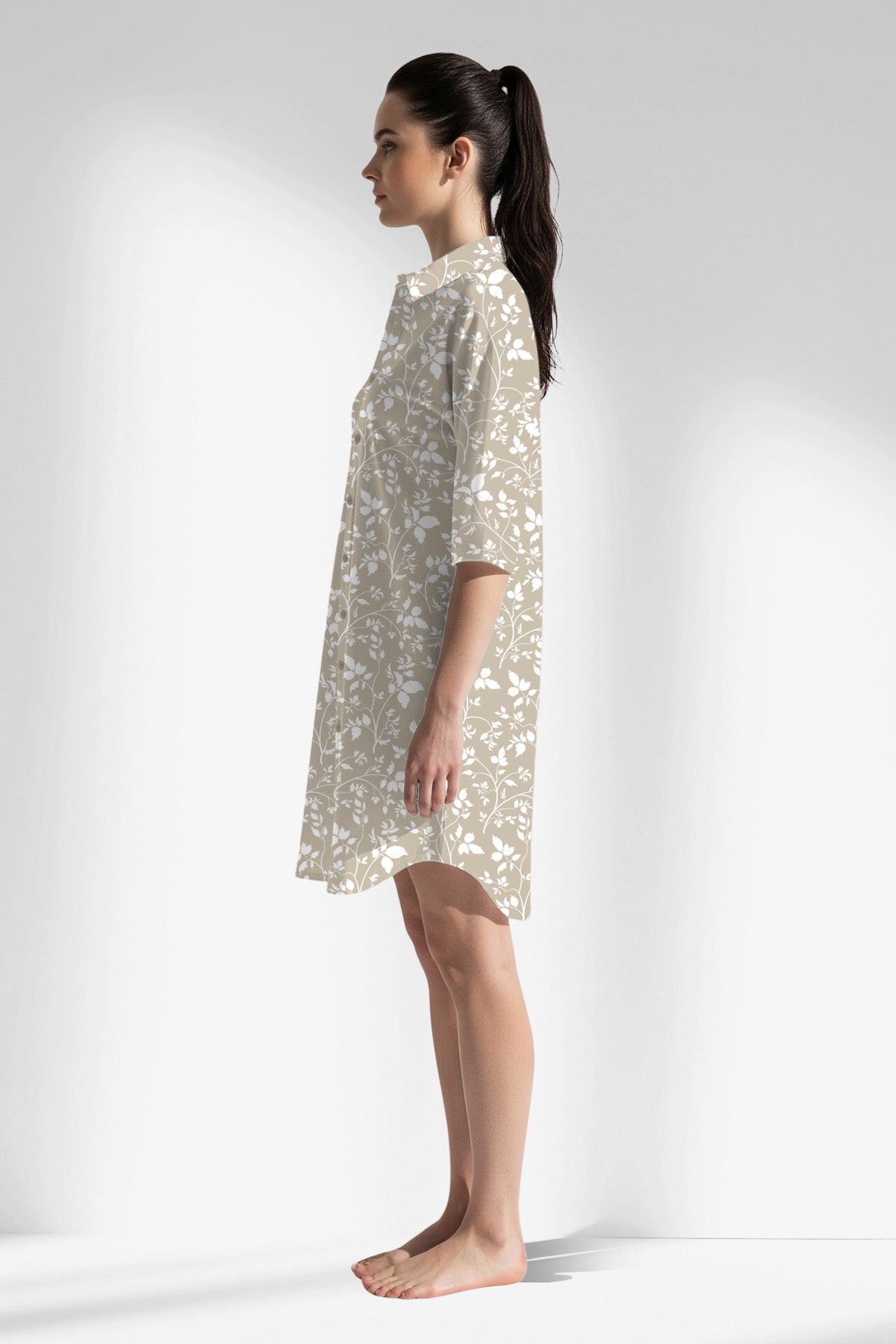 Woman Polyviscon Sprig Shirt Tunic - ROTASYON - Image 2