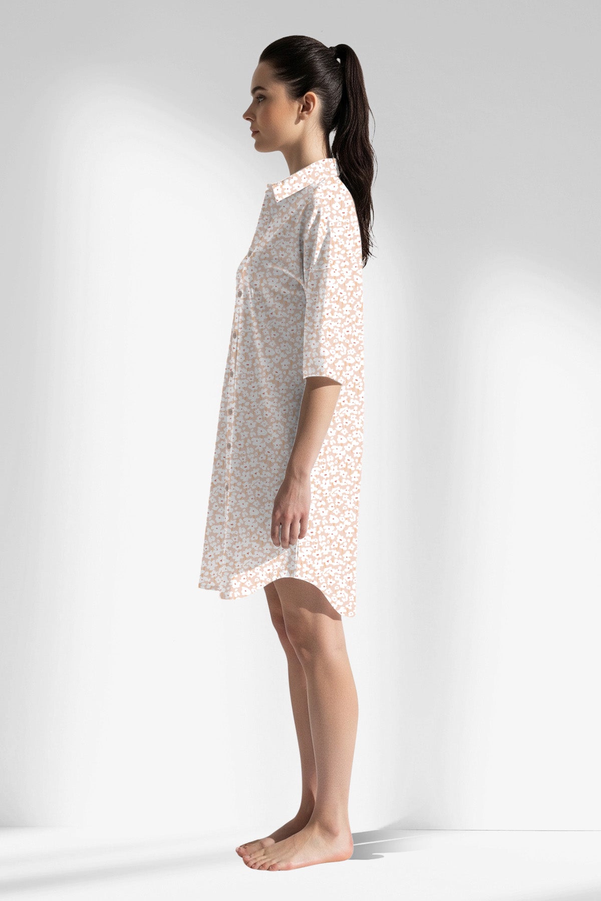 Woman Polyviscon Vanilla Shirt Tunic - ROTASYON - Image 2