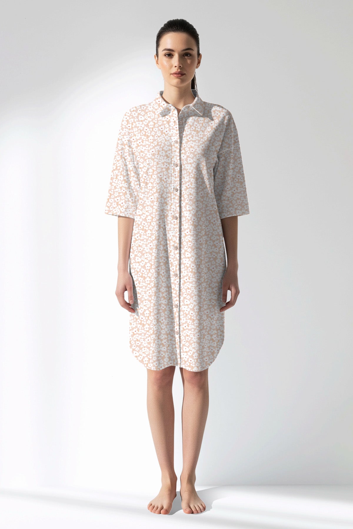 Woman Polyviscon Vanilla Shirt Tunic - ROTASYON - Image 1