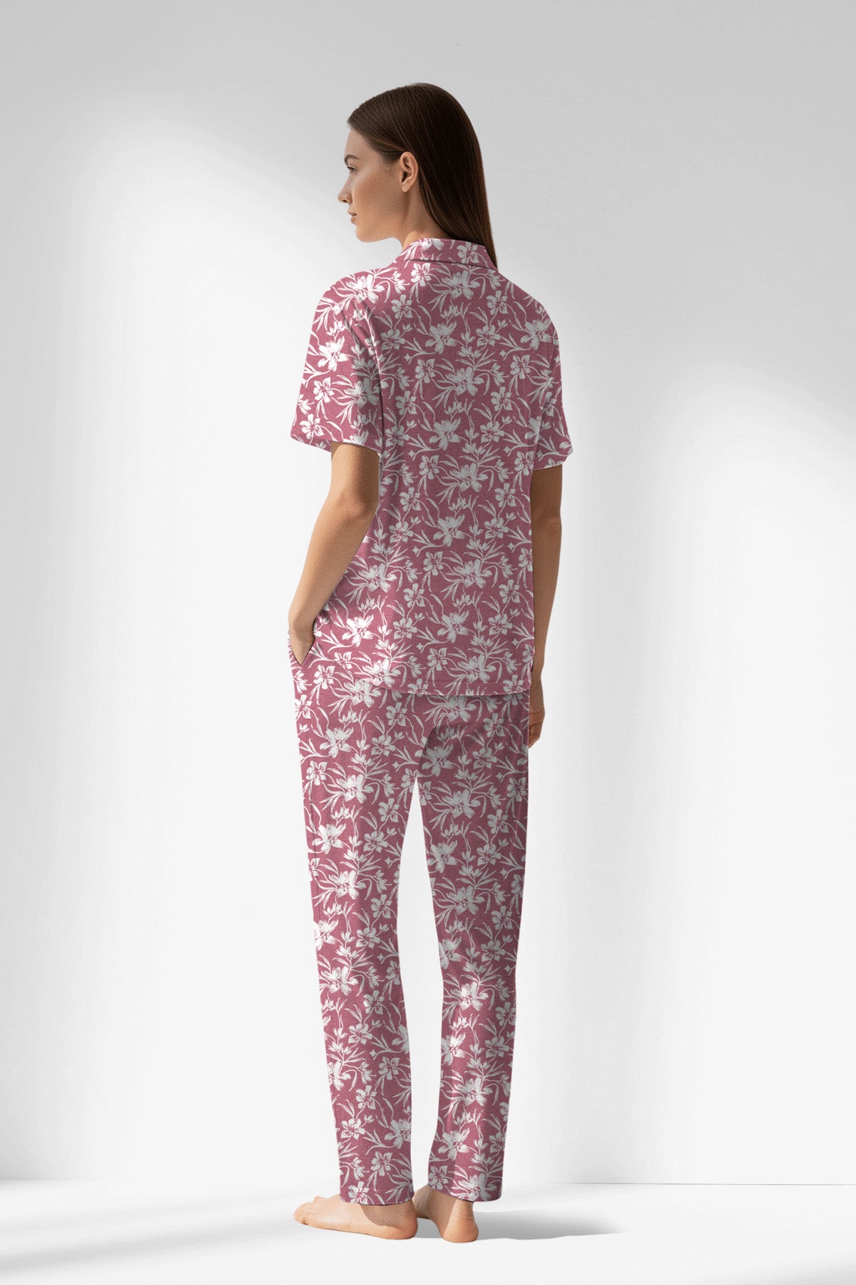 Woman Polyviscon Affection Buttoned Pyjama Set - ROTASYON - Image 3
