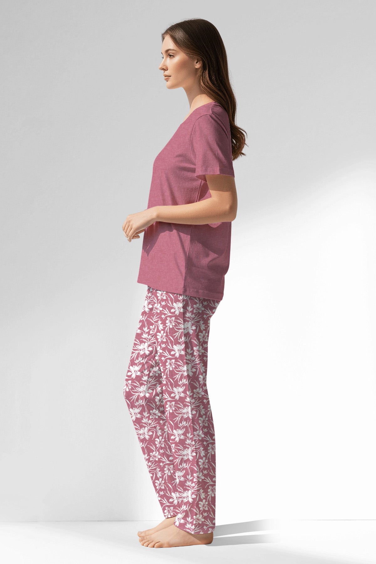 Woman Polyviscon Affection Pyjama Set - WILD ROSE - Image 2