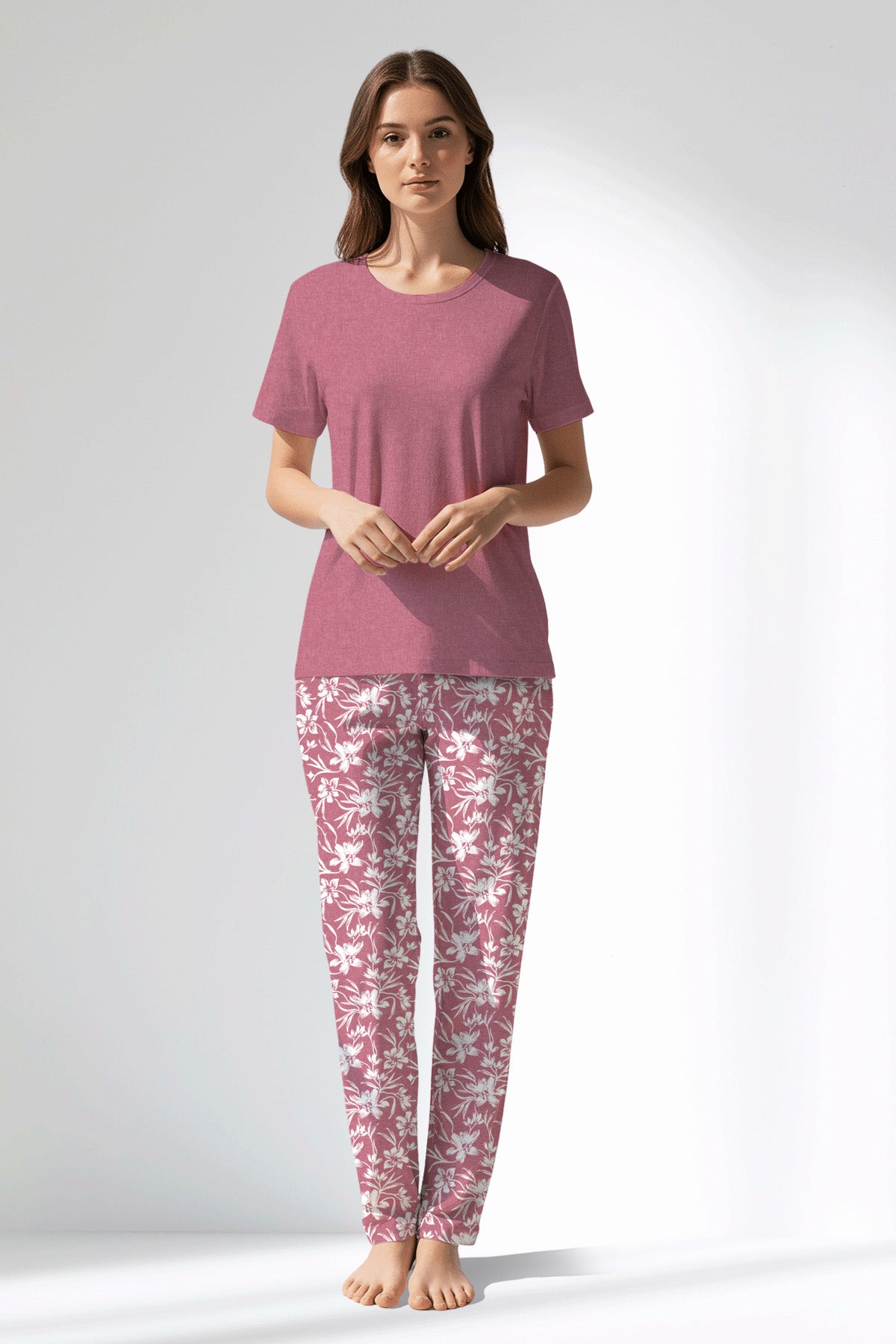 Woman Polyviscon Affection Pyjama Set - WILD ROSE - Image 1