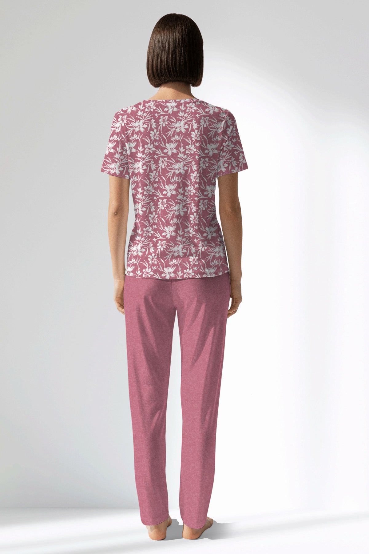Woman Polyviscon Affection Pocket Detail Pyjama Set - ROTASYON - Image 3