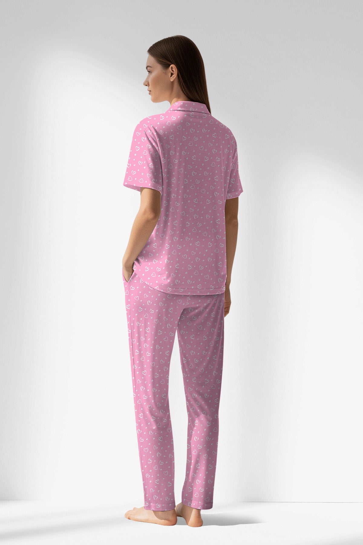 Woman Polyviscon TrueBliss Buttoned Pyjama Set - ROTASYON - Image 3