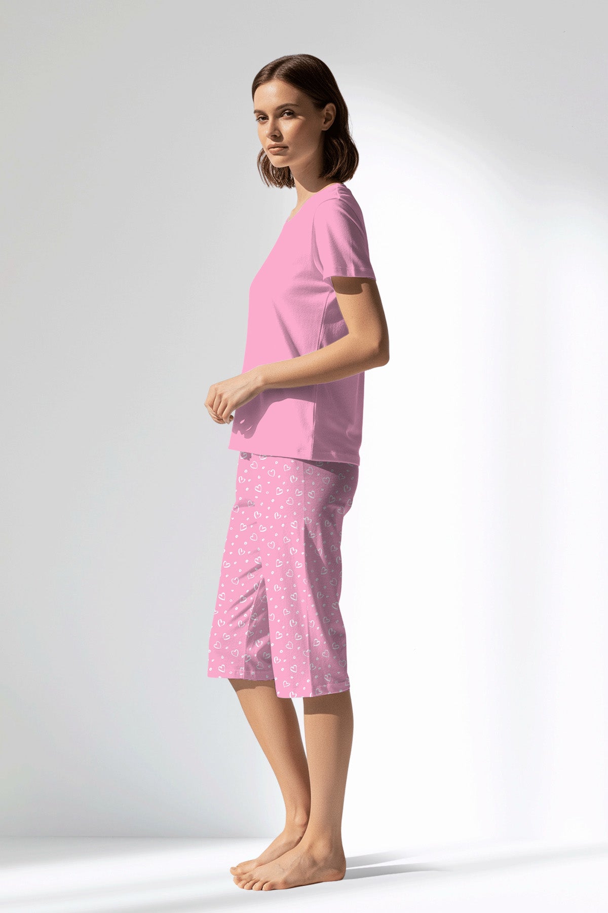 Woman Polyviscon TrueBliss Capri Set - PINK - Image 2