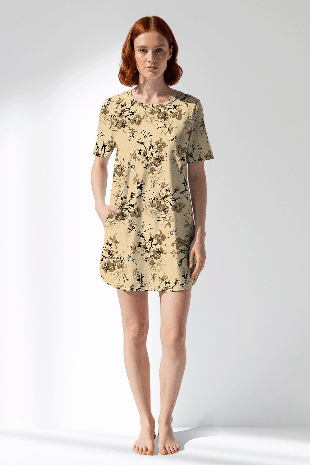 Woman Polyviscon Fleuron Pocket Detail Tunic - ROTASYON - Image 1