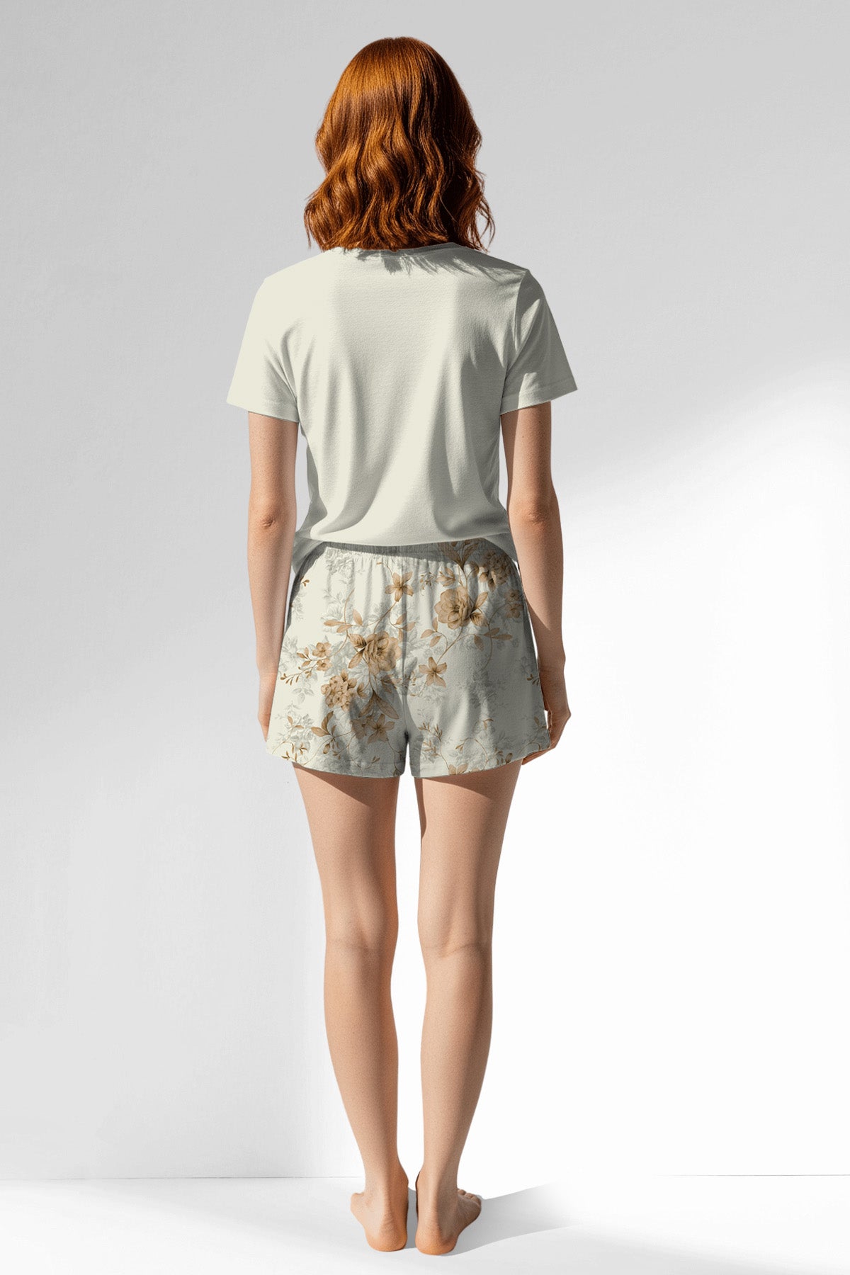 Woman Polyviscon Magnolia Short Set - METRAJ ZEMIN - Image 3