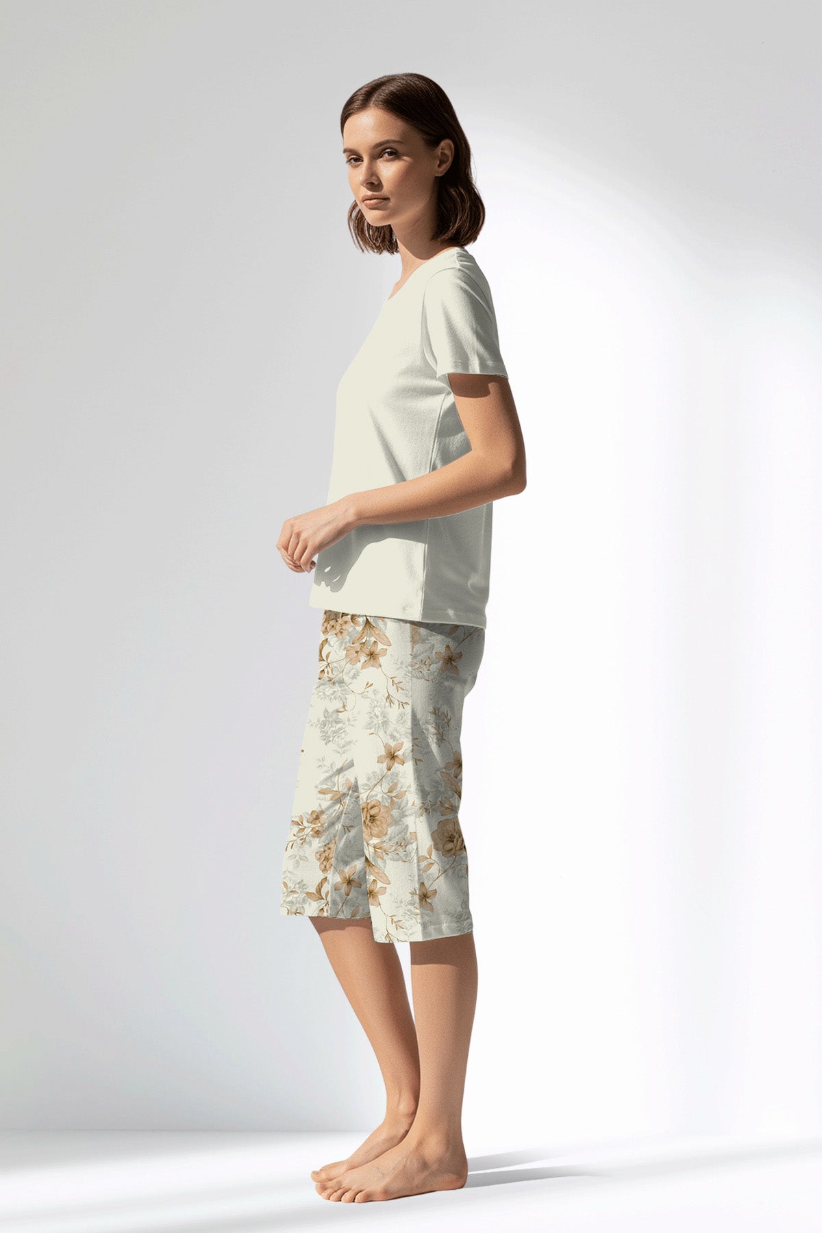 Woman Polyviscon Magnolia Capri Set - METRAJ ZEMIN - Image 2
