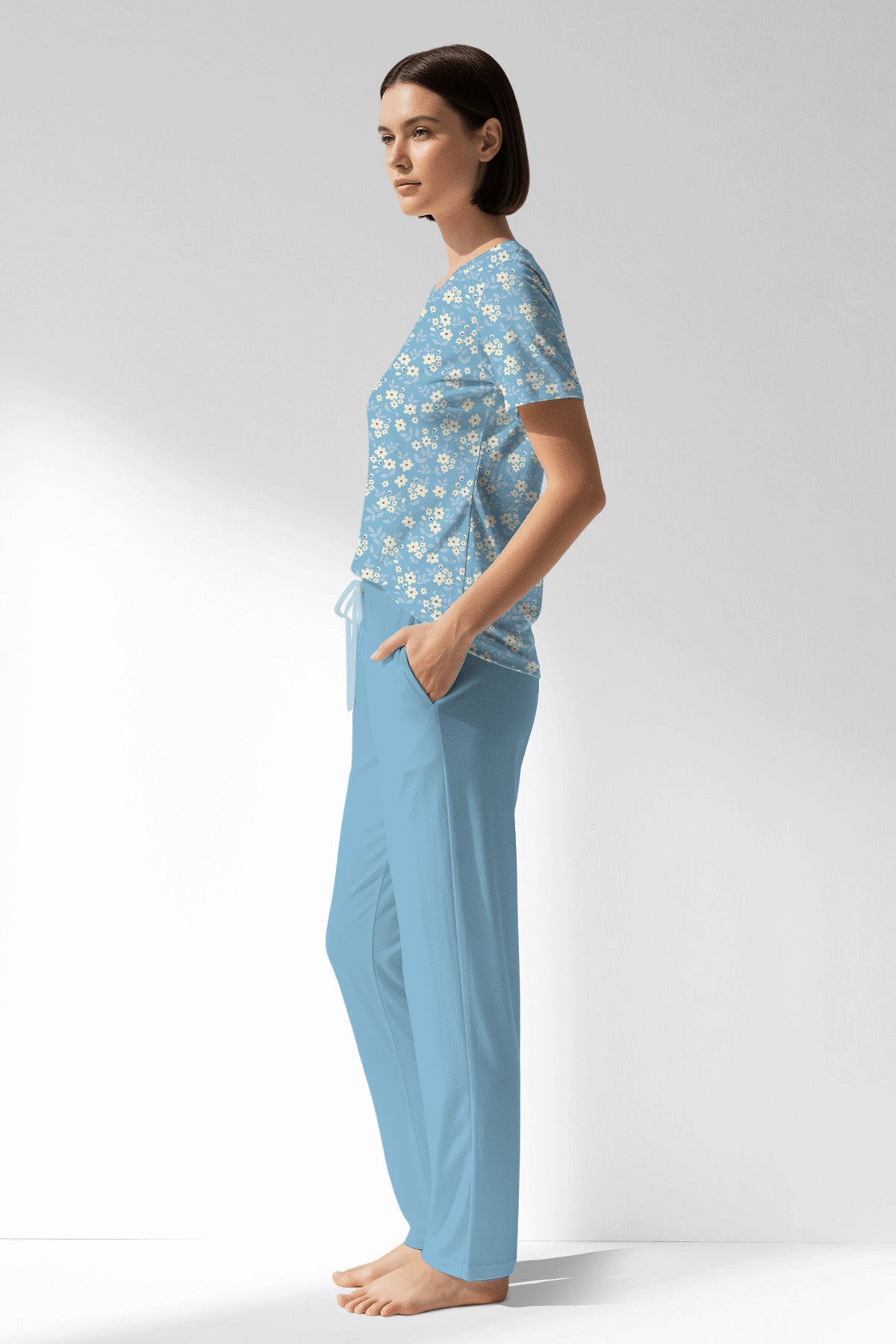 Woman Polyviscon SoftAura Pocket Detail Pyjama Set - ROTASYON - Image 2