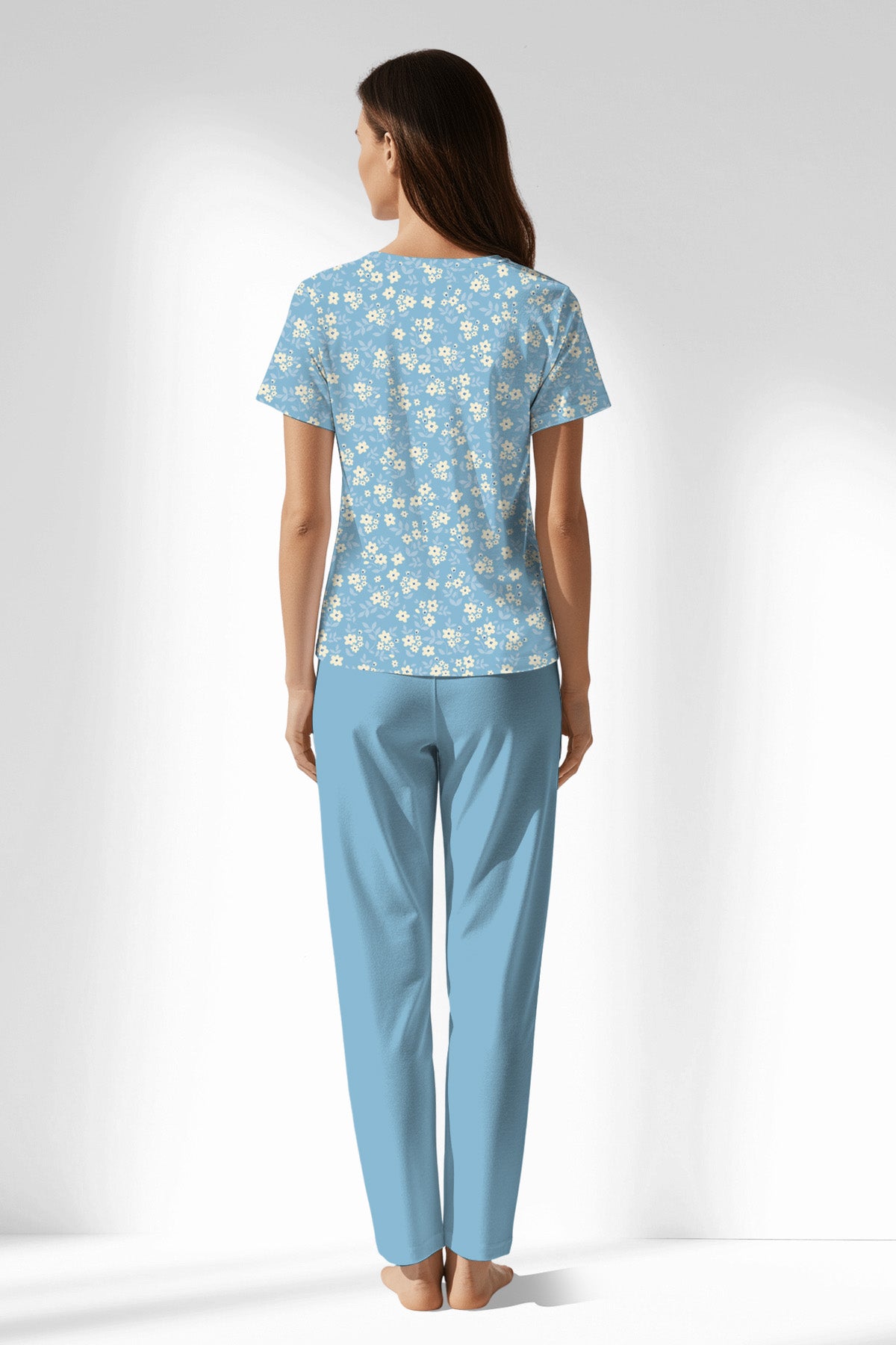 Woman Polyviscon SoftAura Buttoned Collar Pyjama Set - ROTASYON - Image 3