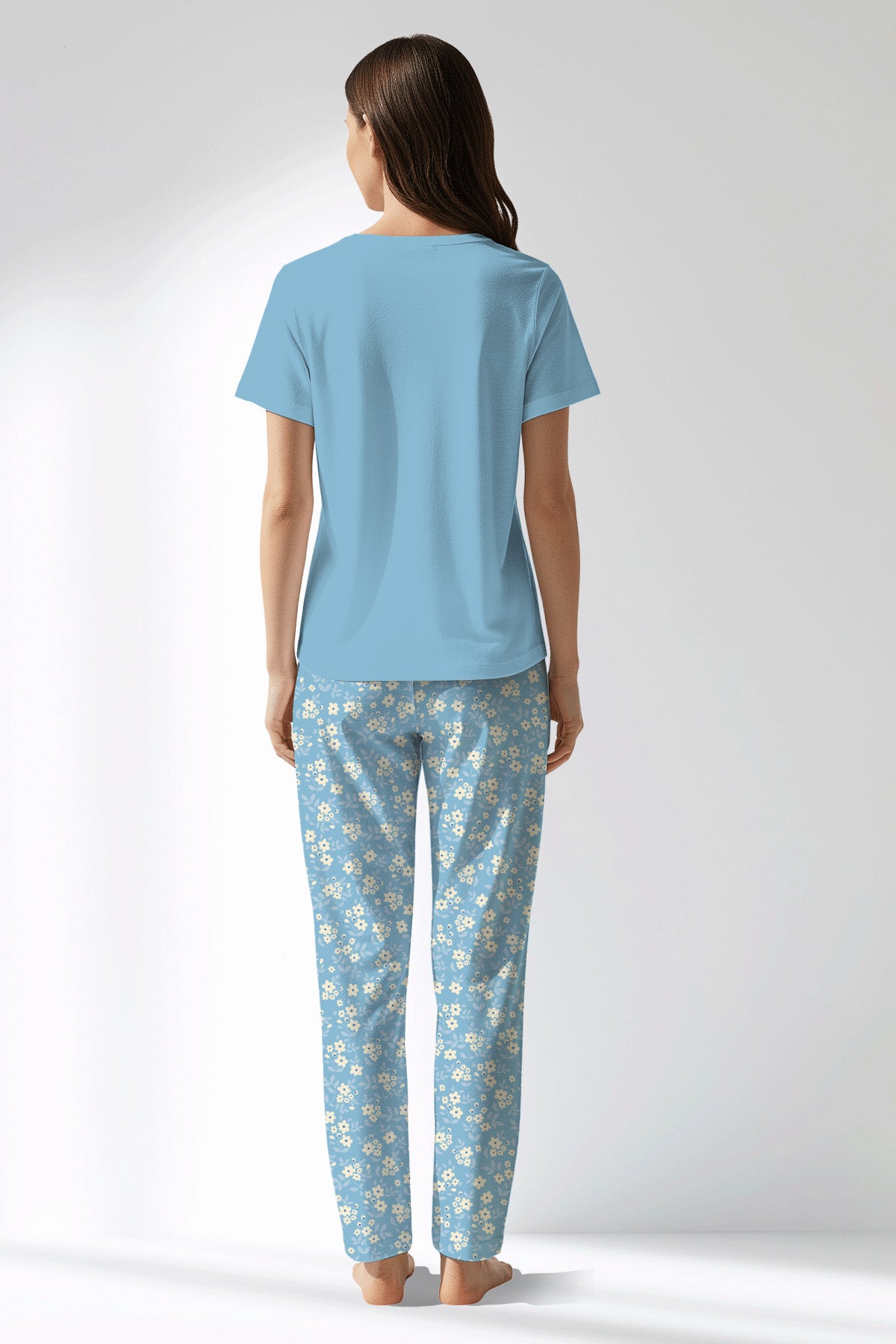 Woman Polyviscon SoftAura Drop Collar Pyjama Set - 14-4318 - Image 3