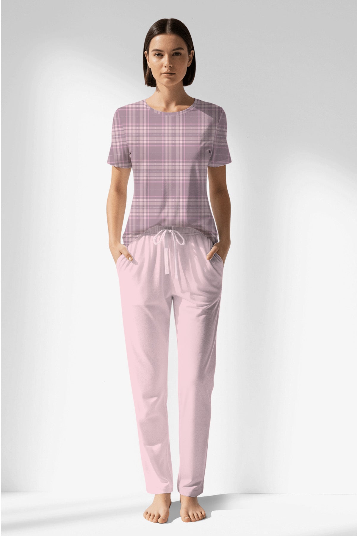 Woman Polyviscon TidyPatch Pocket Detail Pyjama Set - ROTASYON - Image 1