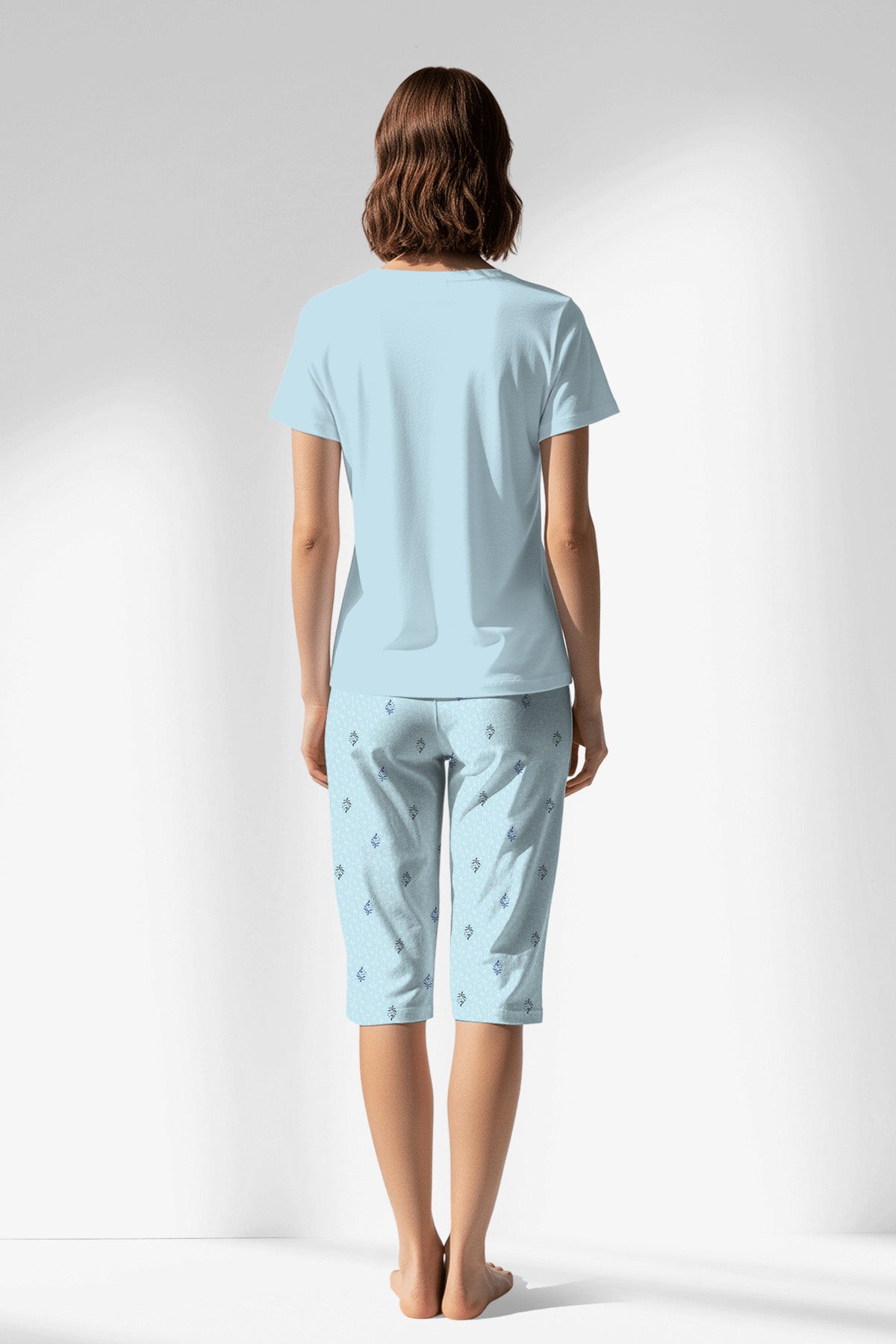 Woman Polyviscon Arvelin Capri Set - METRAJ ZEMIN - Image 3