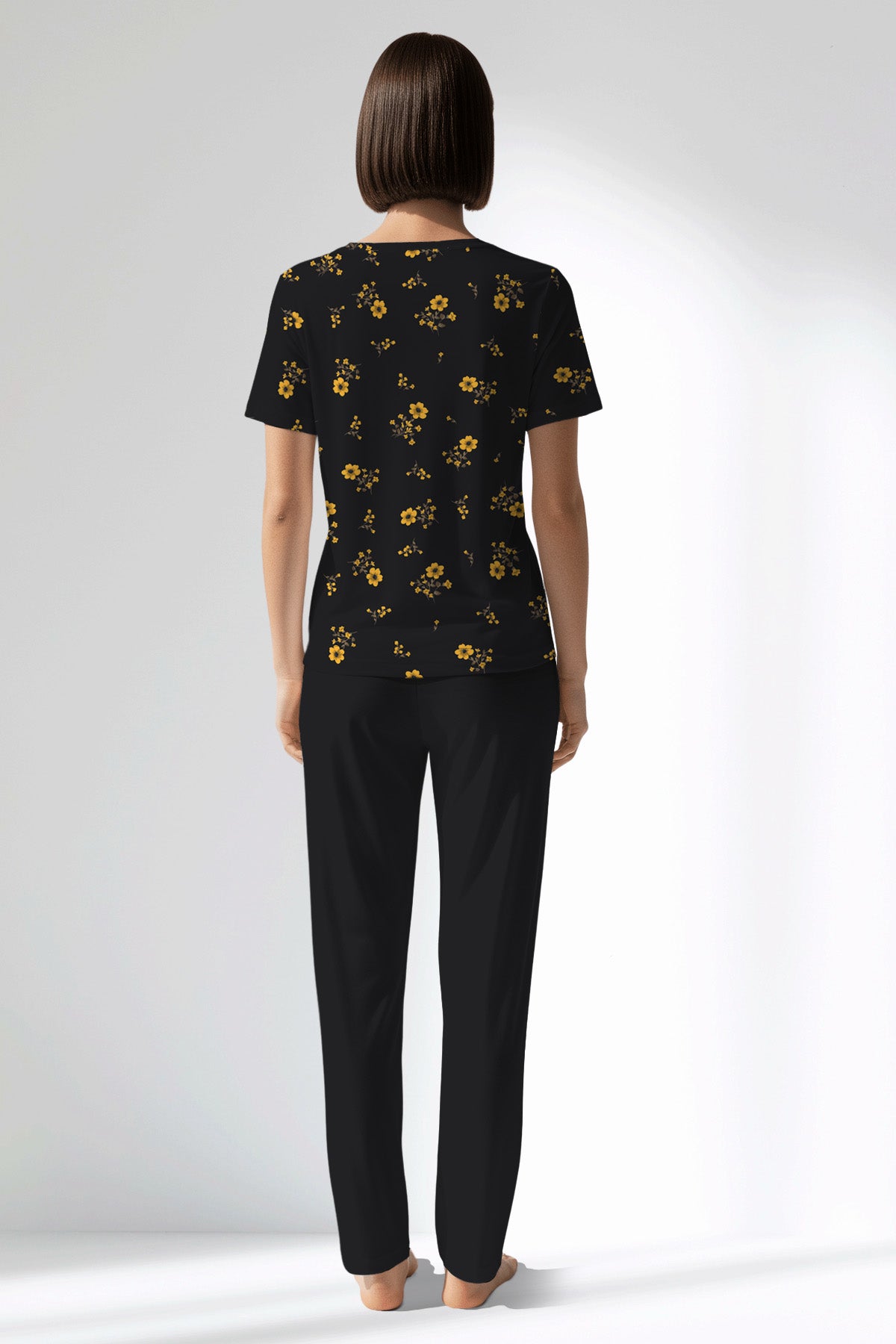 Woman Polyviscon Floryn Pocket Detail Pyjama Set - ROTASYON - Image 3