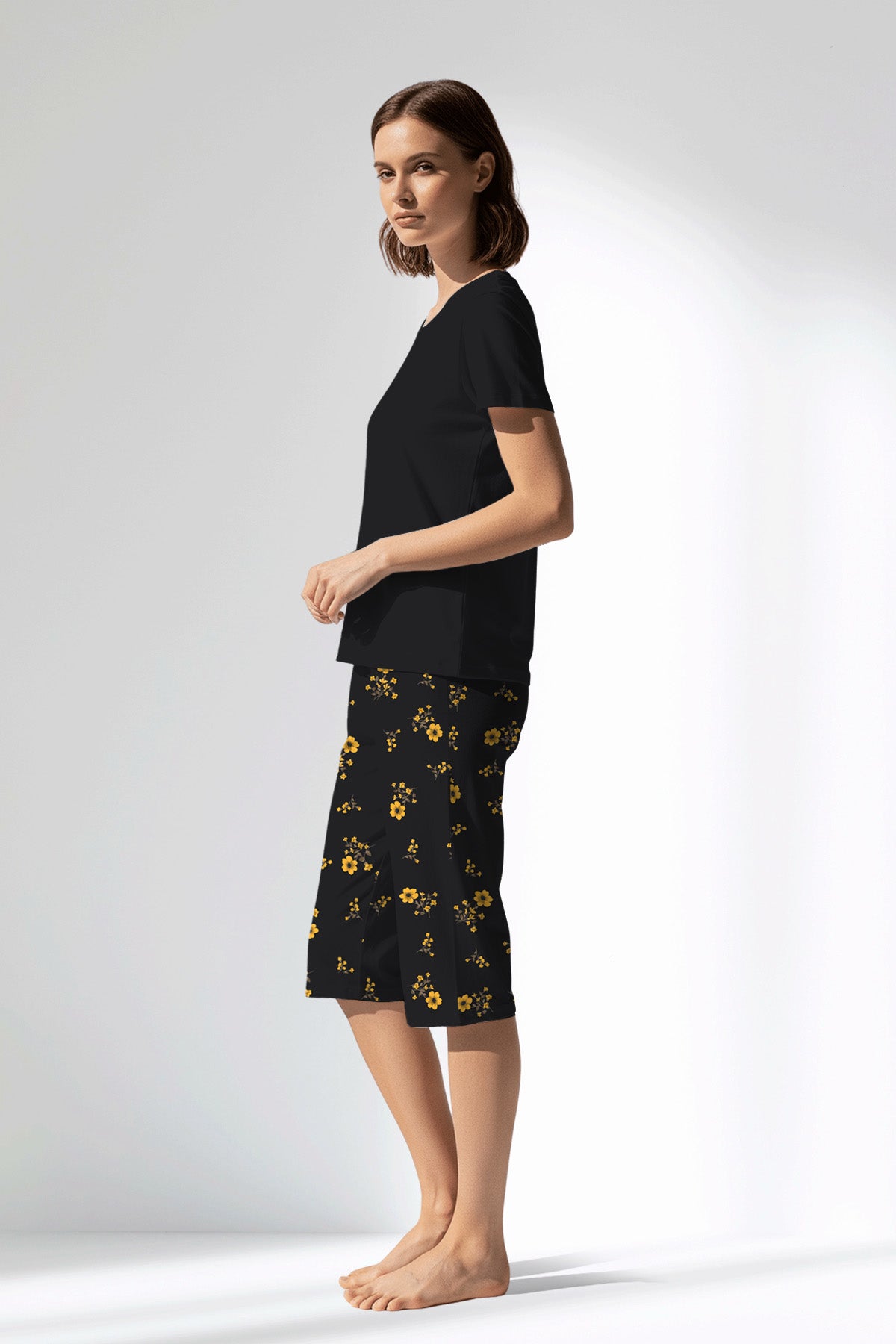 Woman Polyviscon Floryn Capri Set - METRAJ ZEMIN - Image 2
