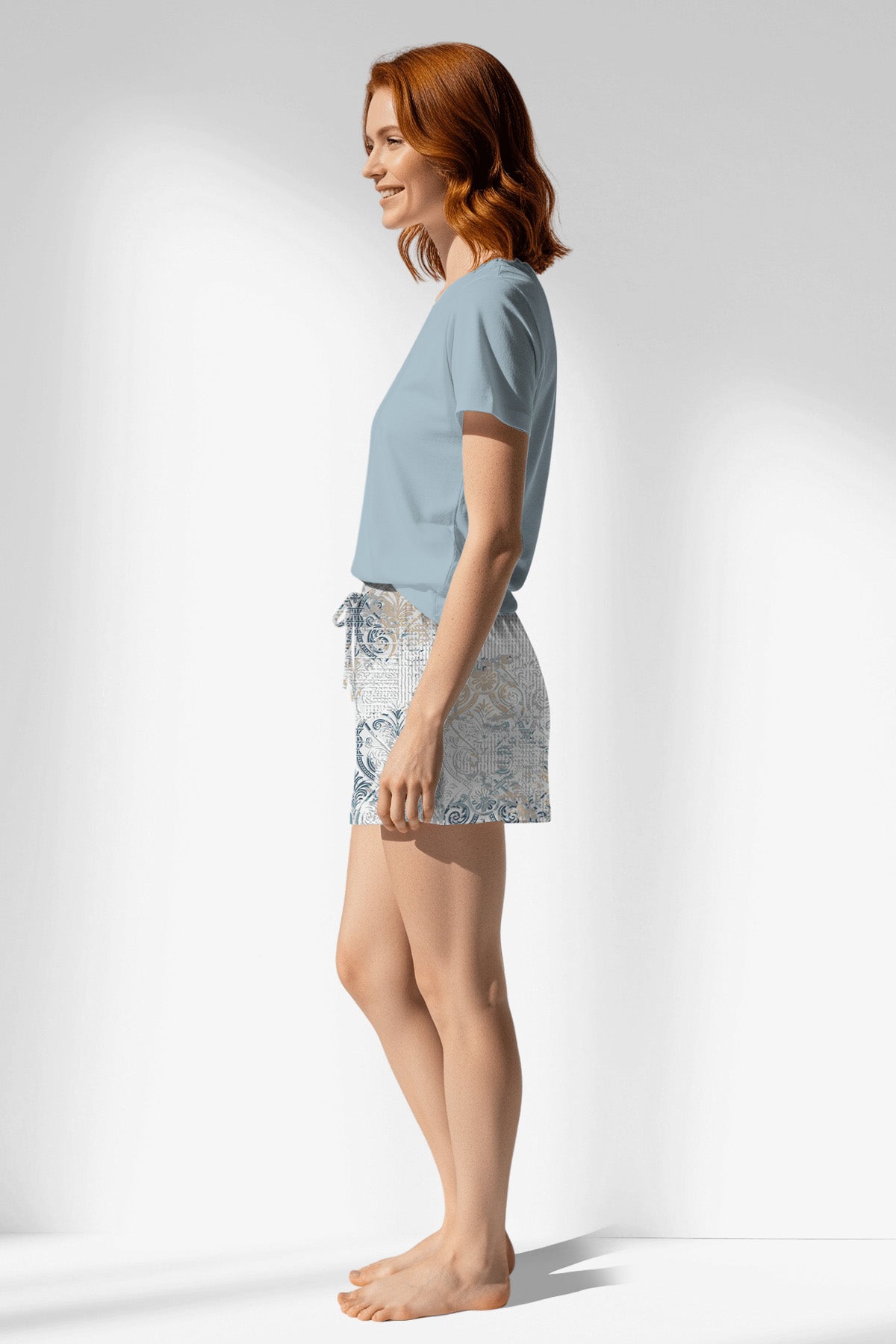 Woman Polyviscon Livora Short Set - METRAJ MAVİ - Image 2