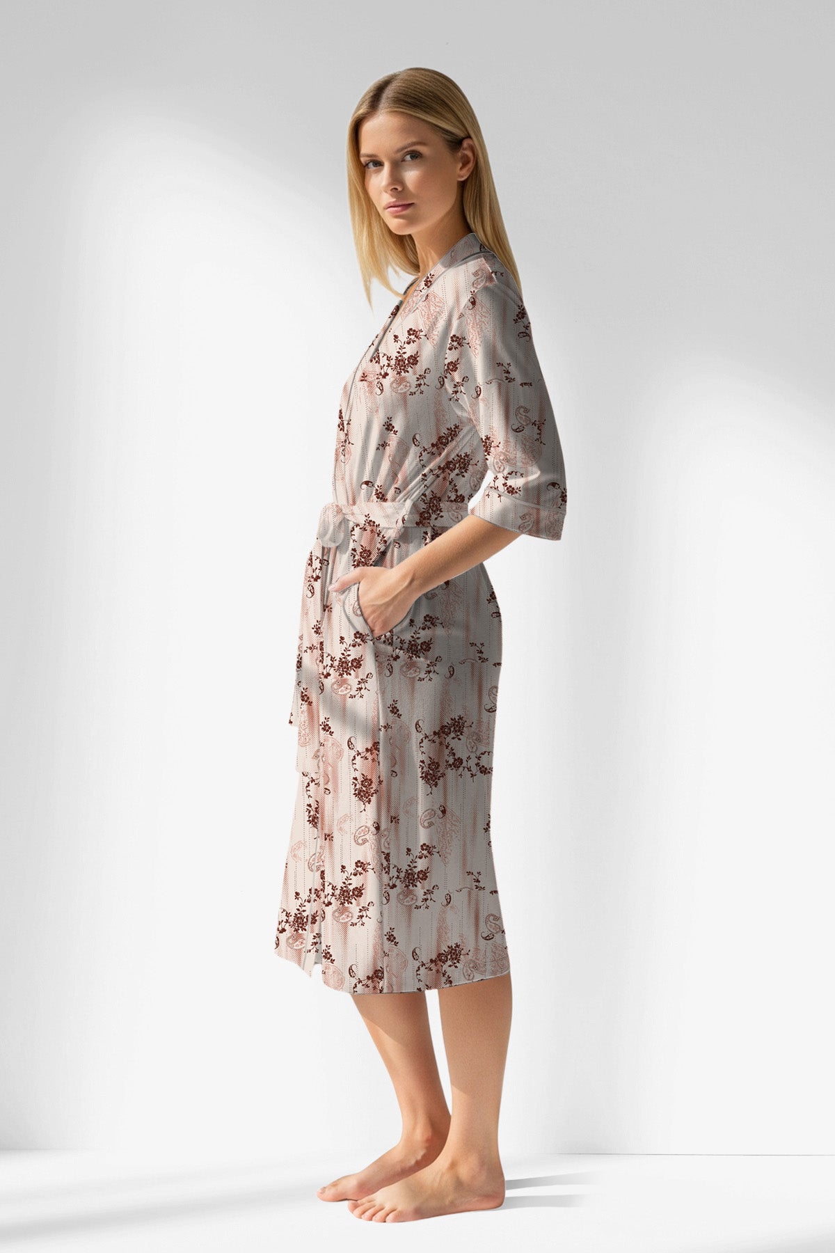Woman Polyviscon Selvine Dressing Gown - ROTASYON - Image 2