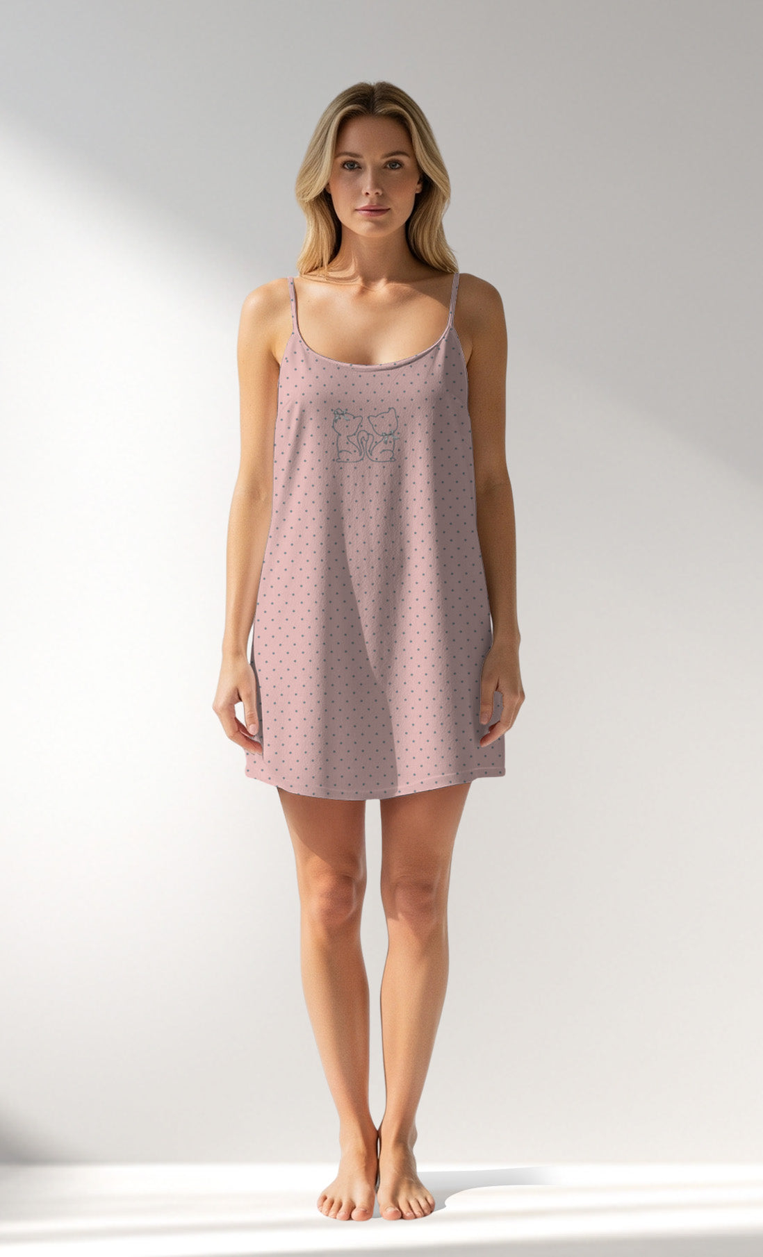 Woman Supreme Polka Tunic - B-ROTASYON (PEMBE ZEMIN) - Image 1