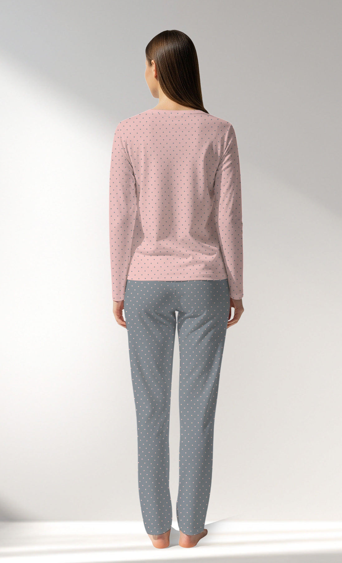 Woman Supreme Polka Pyjama Set - B-ROTASYON (PEMBE ZEMIN) - Image 2