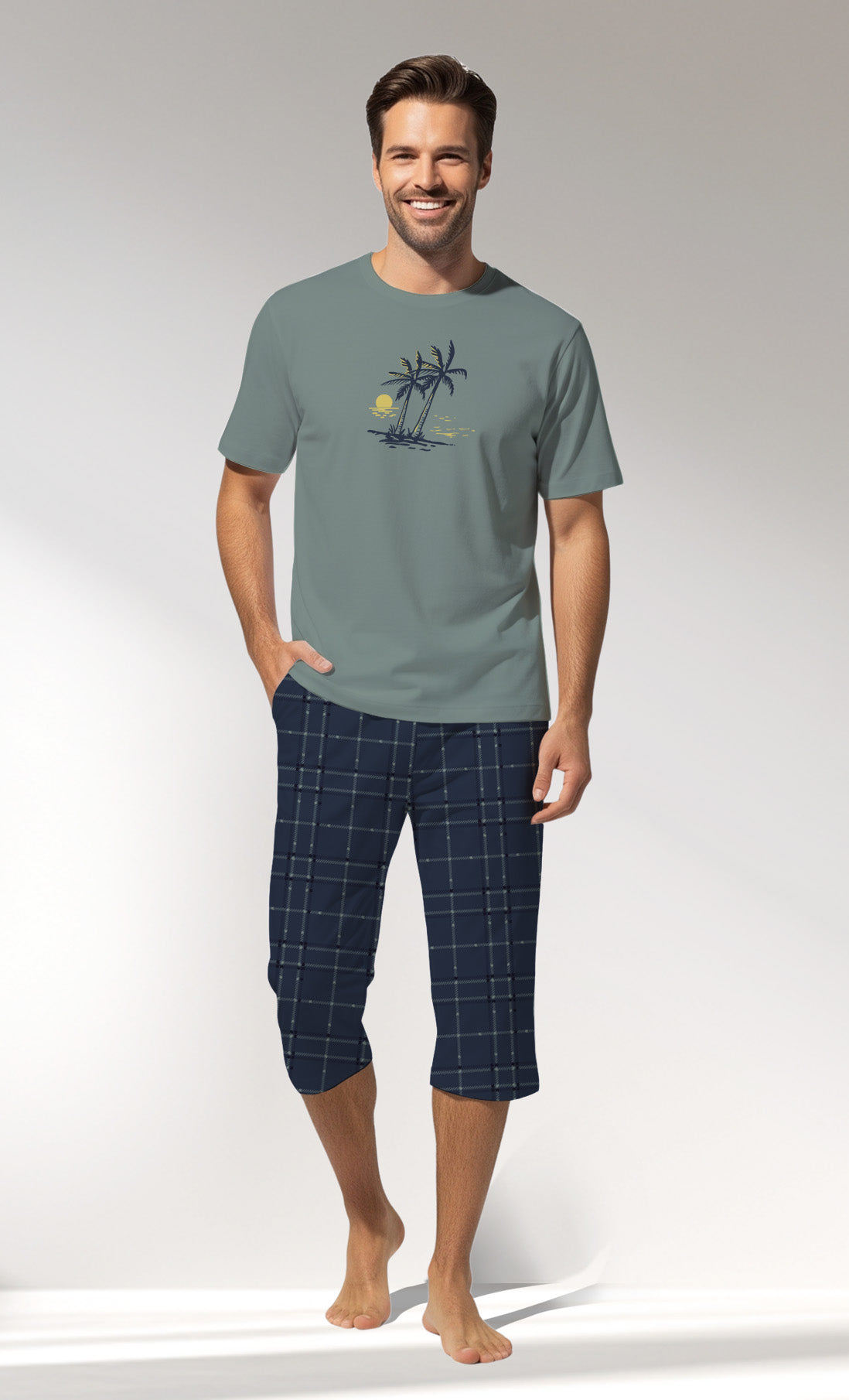 Man Supreme BeachClub Capri Set - B-YESIL - Image 1