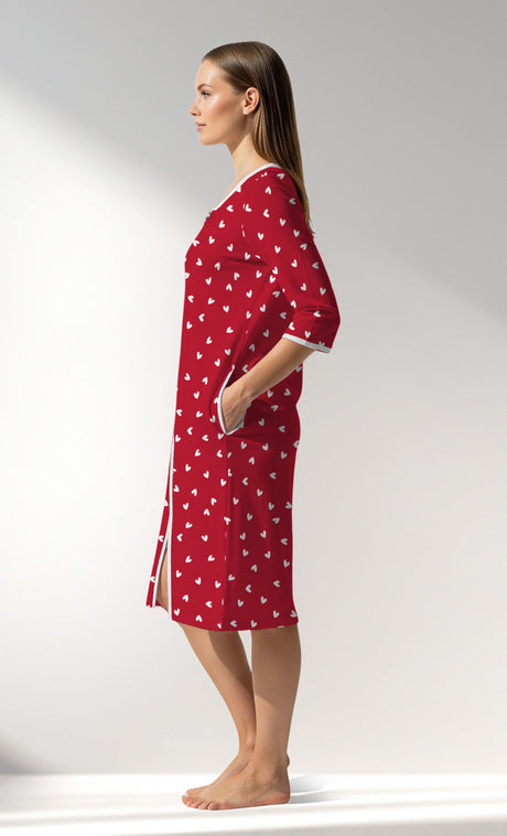 Woman Supreme HeartBeat Home Dress - B-ROTASYON (KIRMIZI ZEMIN) - Image 2