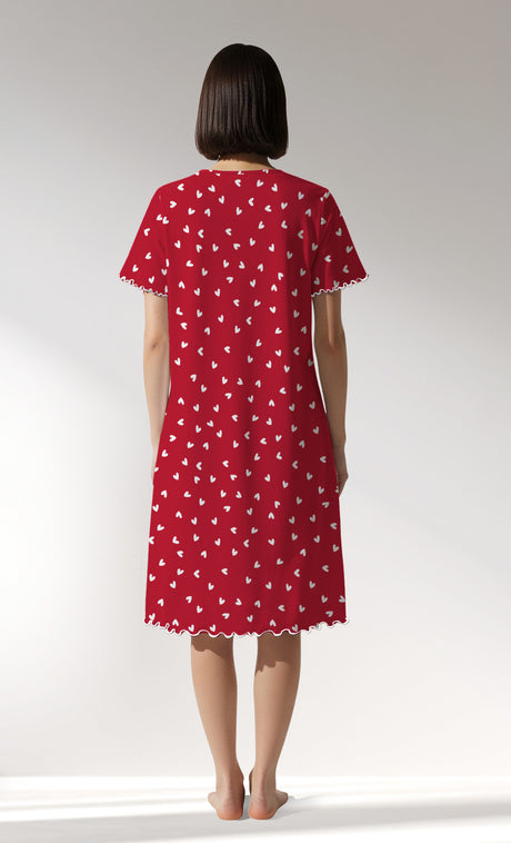 Woman Supreme HeartBeat Short Sleeve Tunic - B-ROTASYON (KIRMIZI ZEMIN) - Image 3