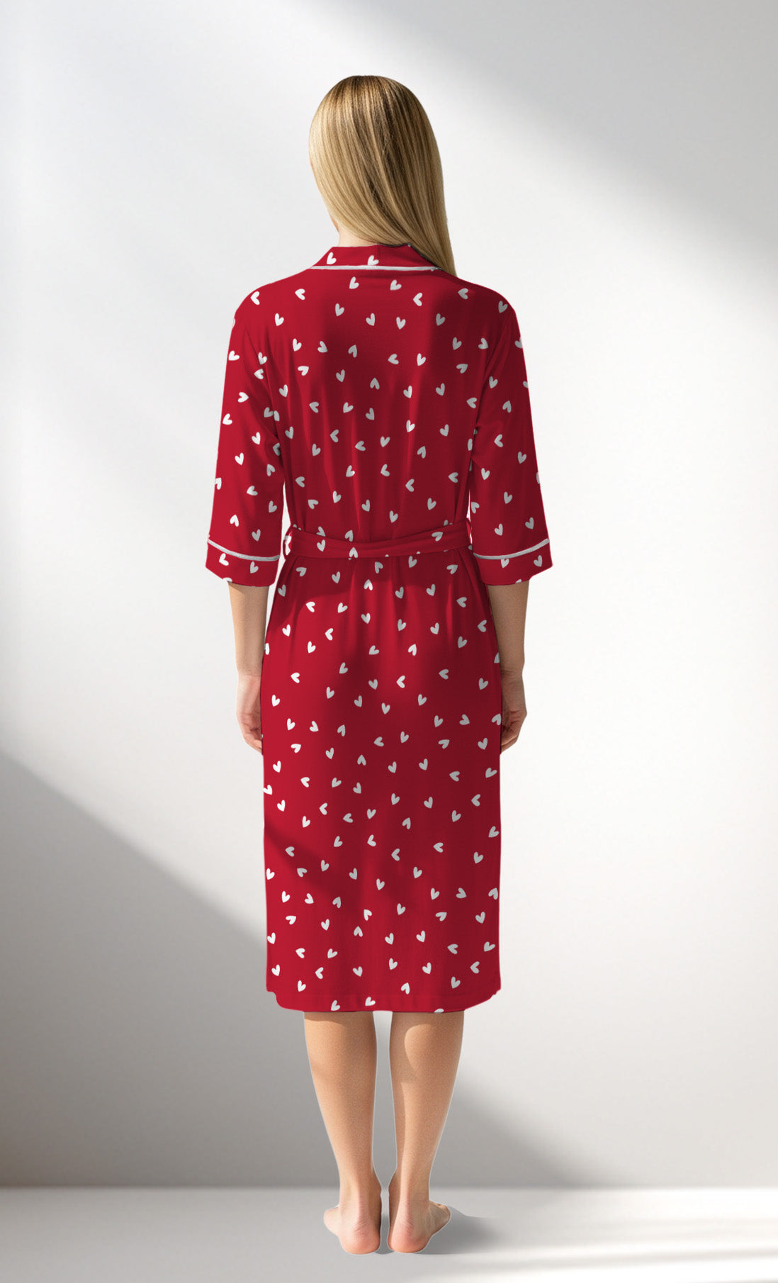 Woman Supreme HeartBeat Dressing Gown - B-ROTASYON (KIRMIZI ZEMIN) - Image 3
