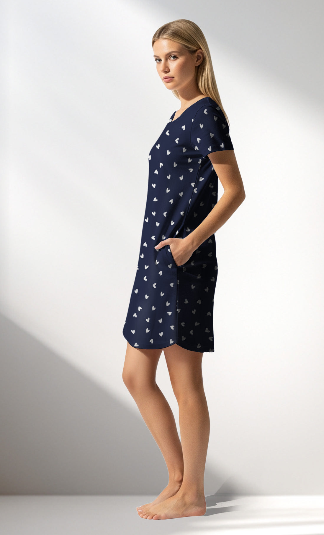 Woman Supreme HeartBeat Pocket Detail Tunic - A-ROTASYON (LACIVERT ZEMIN) - Image 2
