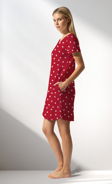 Woman Supreme HeartBeat Pocket Detail Tunic - B-ROTASYON (KIRMIZI ZEMIN) - Image 2