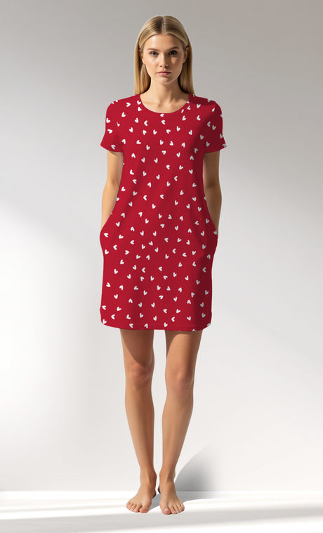 Woman Supreme HeartBeat Pocket Detail Tunic - B-ROTASYON (KIRMIZI ZEMIN) - Image 1