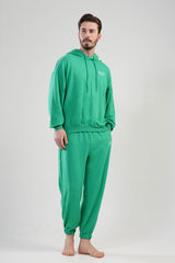 BAYAN 3IPLIK POLYVISCON DIAGONAL KAPSONLU UZUN KOL PACASI BUZGULU MANSETLI CEPLI ALT SWEAT TAKIM 102013