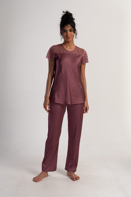 KADIN SATEEN KISA KOL PIJAMA TAKIM 161207