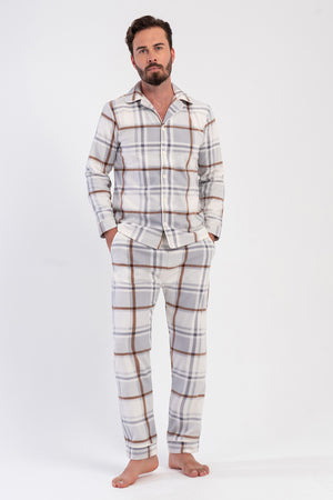 ERKEK POLAR TAMAMI DUGMELI UZUN KOL PIJAMA TAKIM 161836