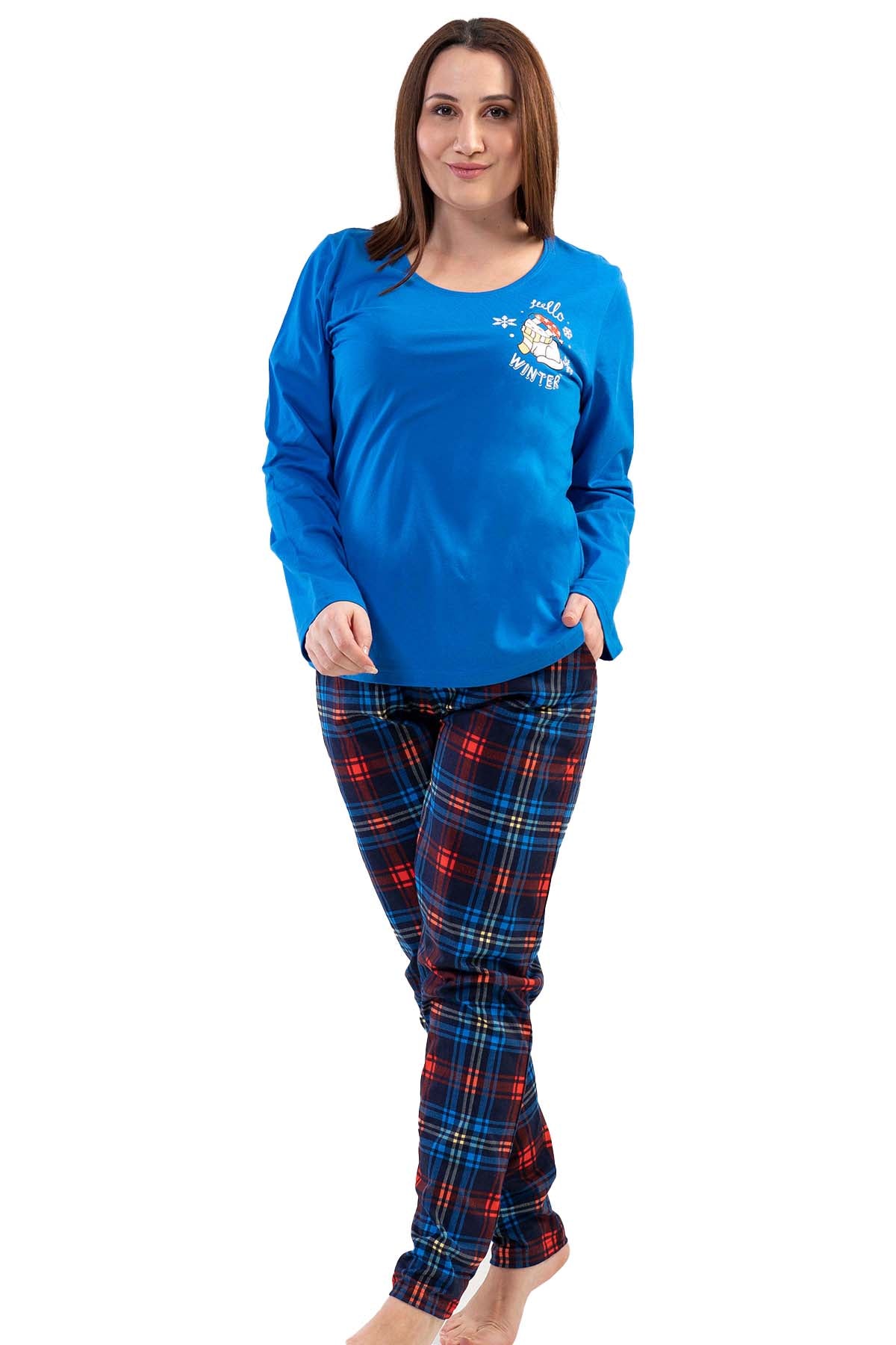 BAYAN P.SUPREM XXL O YAKA UZUN KOL ETEGI OVAL CEPLI PIJAMA TAKIM 201093