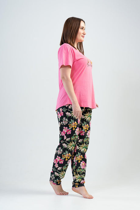 BAYAN P.SUPREM XXL O YAKA KISA KOL ETEGI OVAL PIJAMA TK 201105