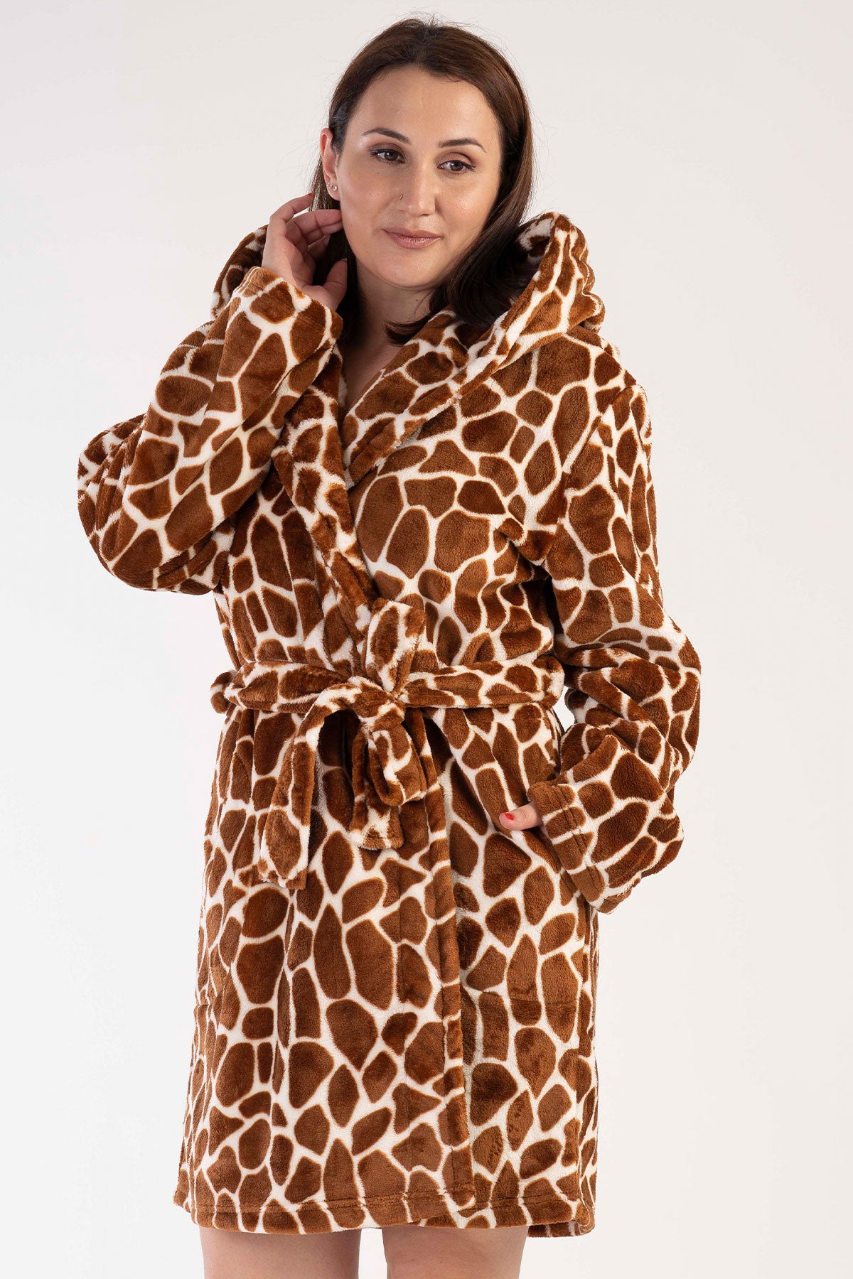 KADIN SOFT XXL KAPSONLU UZUN KOL KISA CEPLI SABAHLIK 303073