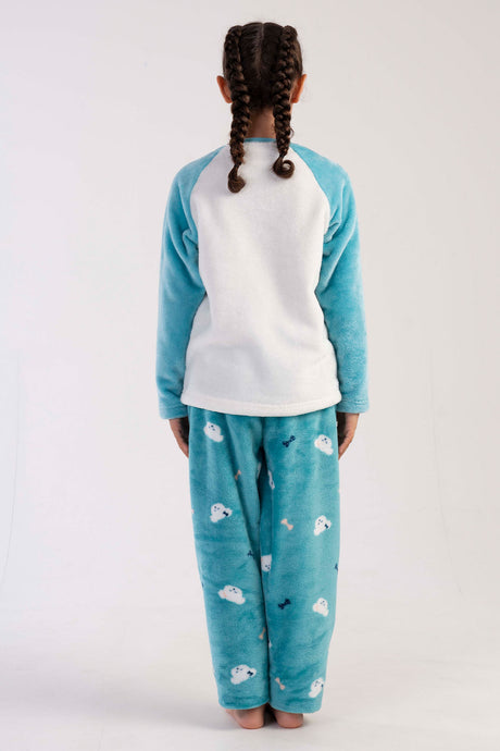 KIZ COCUK SOFT O YAKA REGLAN UZUN KOL ETEGI OVAL PIJAMA TAKIM( 7-8/13-14)