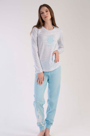 KADIN P.SUPREM O YAKA UZUN KOL ETEGI OVAL MANSETLI PIJAMA TAKIM