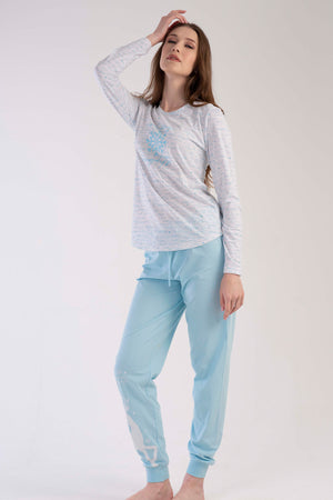 KADIN P.SUPREM O YAKA UZUN KOL ETEGI OVAL MANSETLI PIJAMA TAKIM