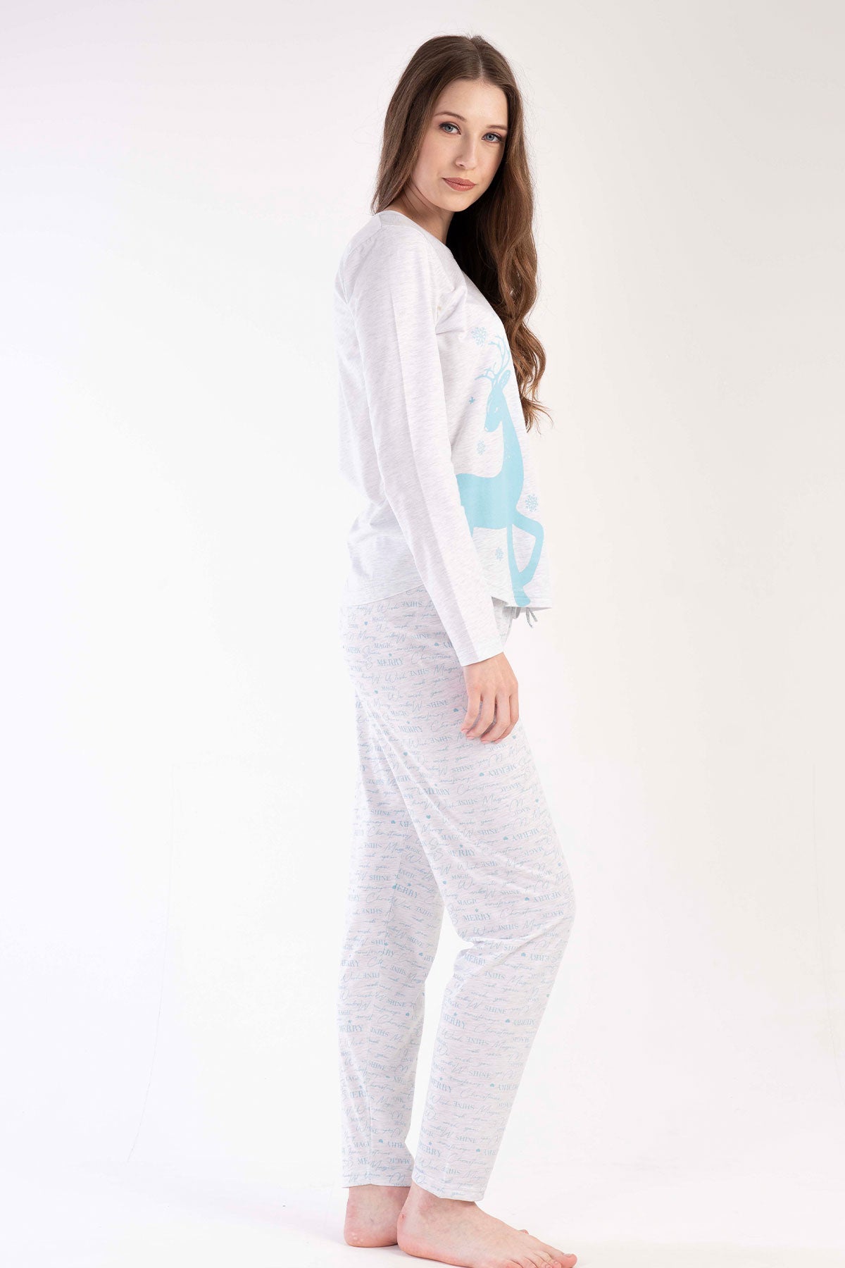 KADIN P.SUPREM O YAKA UZUN KOL ETEGI OVAL PIJAMA TAKIM