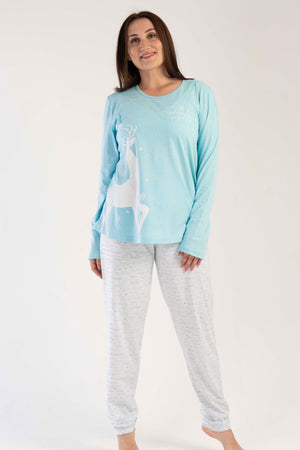 KADIN P.SUPREM XXL O YAKA UZUN KOL ETEGI OVAL PIJAMA TAKIM 303126