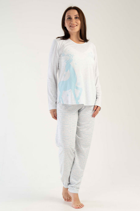 KADIN P.SUPREM XXL O YAKA UZUN KOL ETEGI OVAL PIJAMA TAKIM 303126