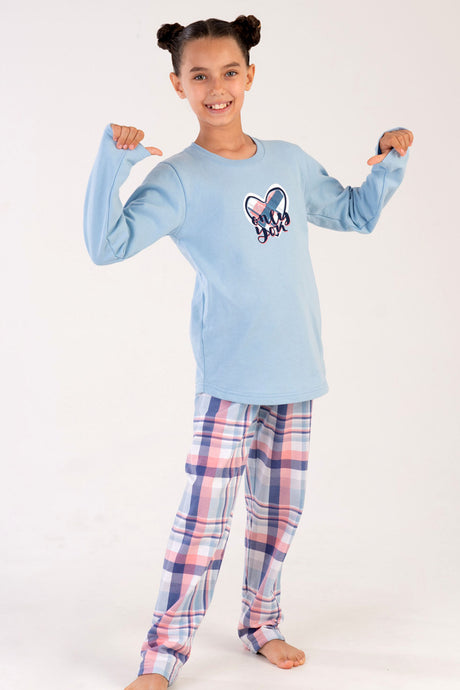 KIZ COCUK 2IPLIK O YAKA UZUN KOL ETEGI OVAL PIJAMA TAKIM(7-8/13-14) 303202