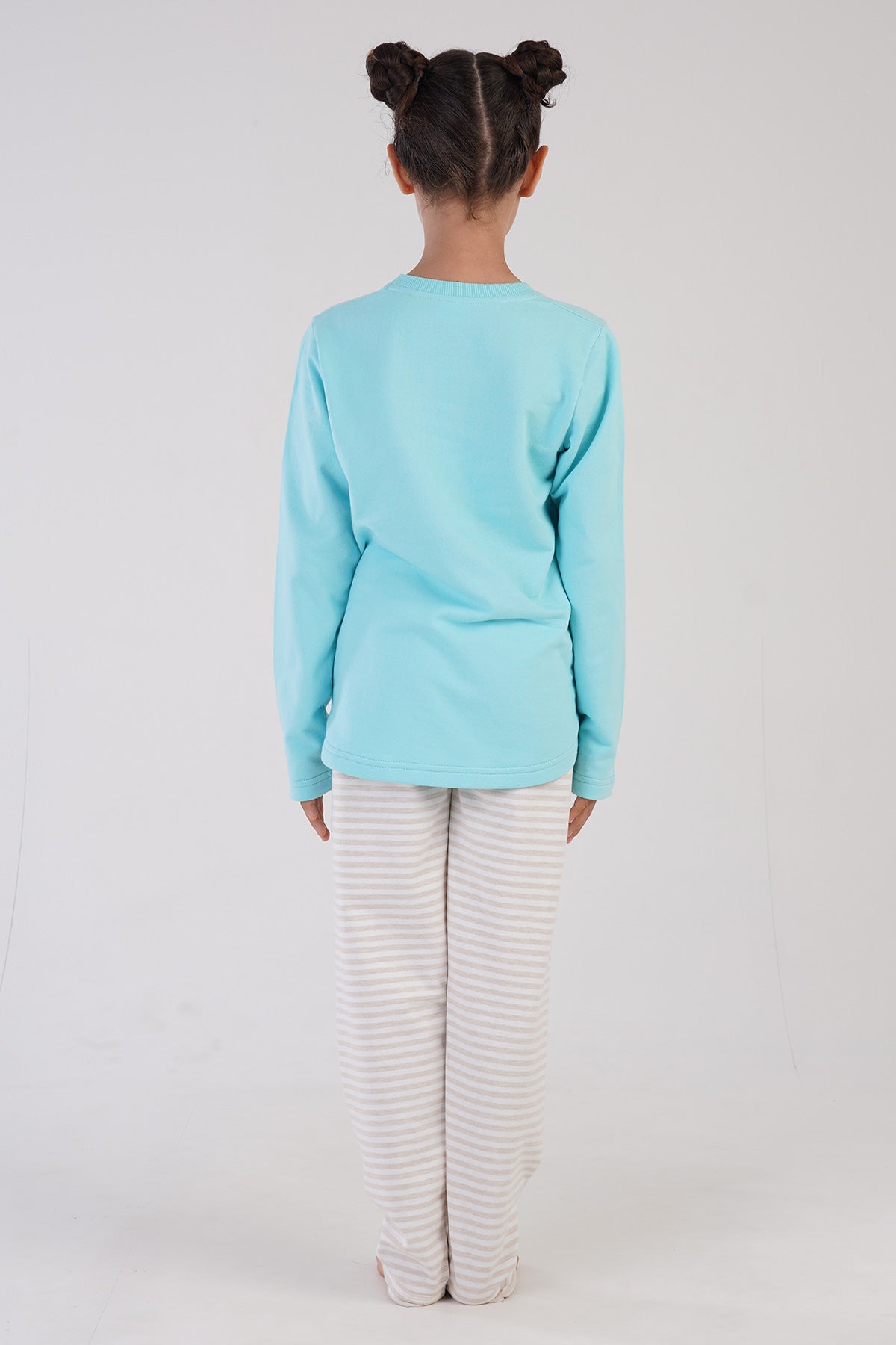 KIZ COCUK 2IPLIK O YAKA UZUN KOL ETEGI OVAL PIJAMA TAKIM(7-8/13-14) 303231