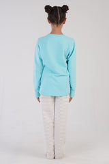 KIZ COCUK 2IPLIK O YAKA UZUN KOL ETEGI OVAL PIJAMA TAKIM(7-8/13-14) 303231